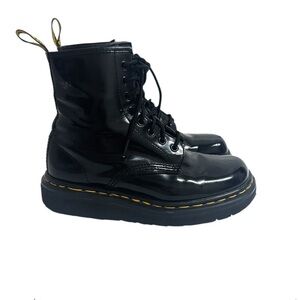 DR.MARTENS Made In England Patent Leather Combat Boots Size 7 US Womens